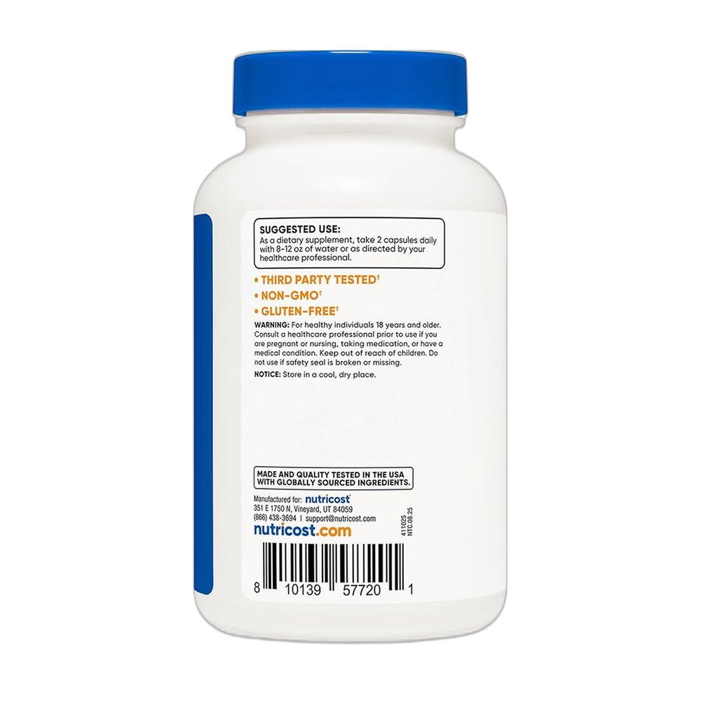 Nutricost, Magnesium Glycinate + Malate, 250mg, 120 Capsules