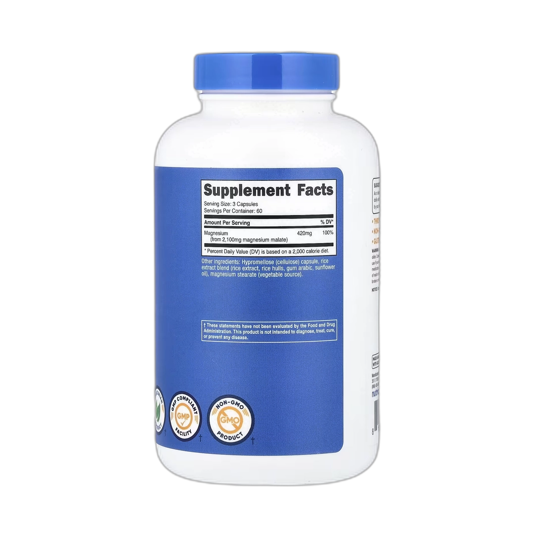 Nutricost, Magnesium Malate, 180 Capsules