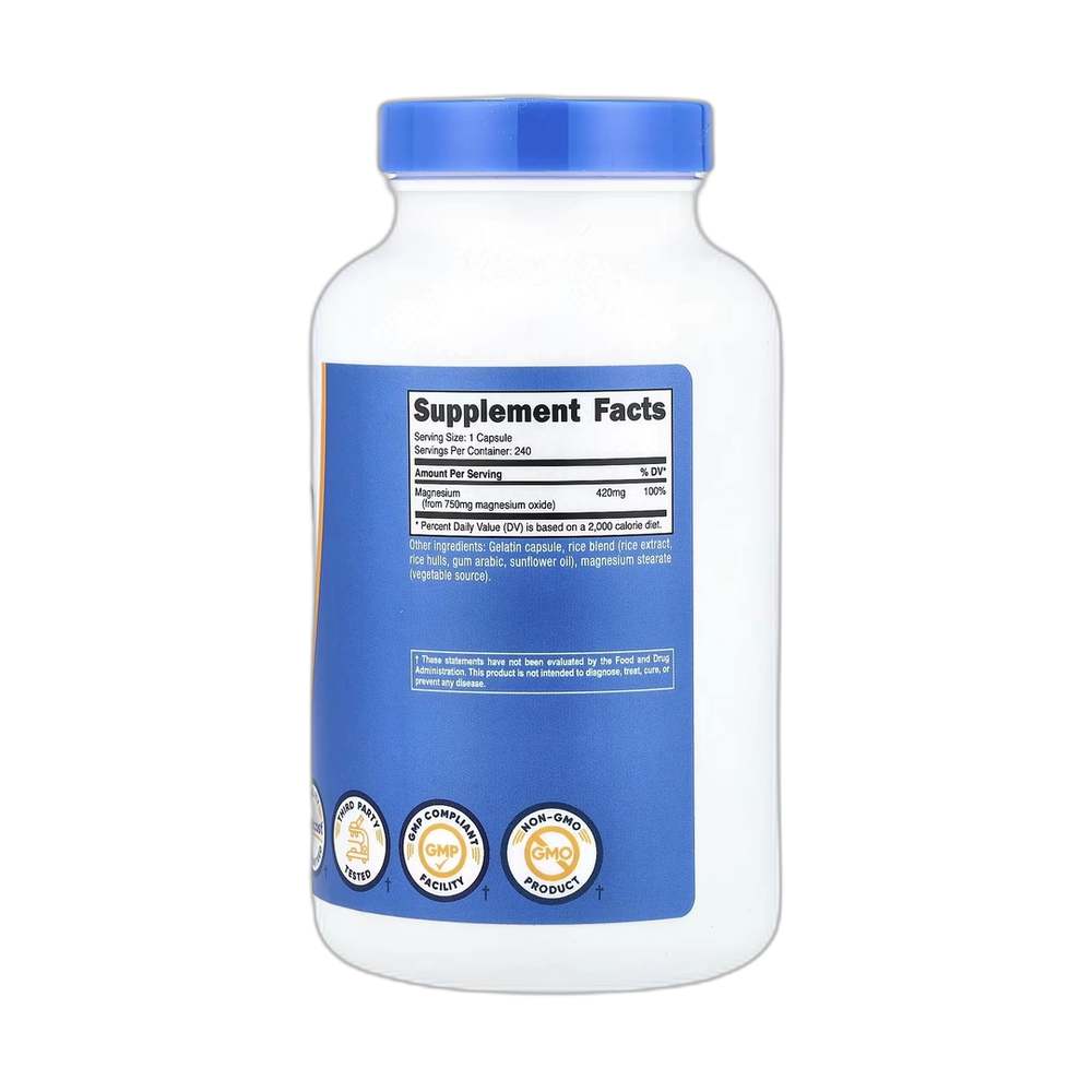 Nutricost, Magnesium Oxide , 750 mg , 240 Capsules
