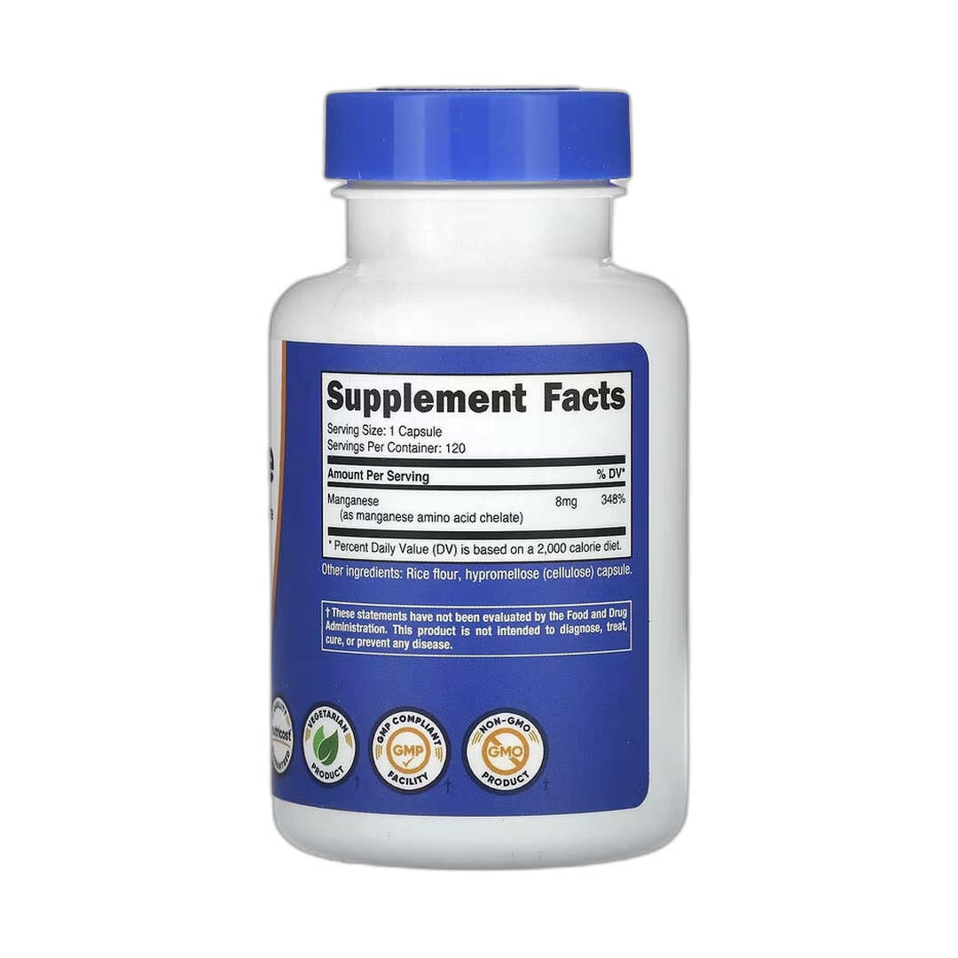 Nutricost, Manganese, 8 mg, 120 Capsules