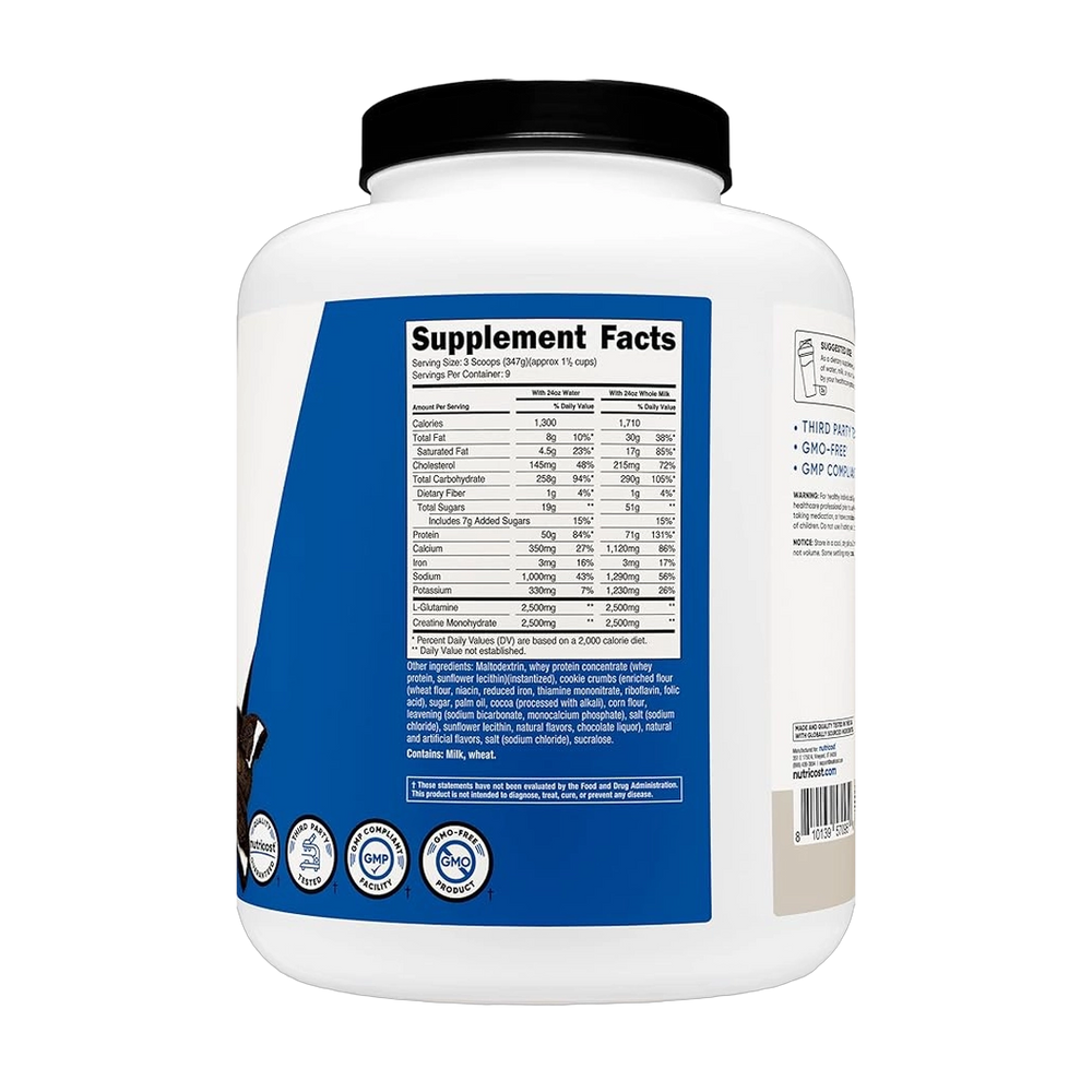 Nutricost, Mass Gainer, Cookies N Cream Flavor, 6.9 lb