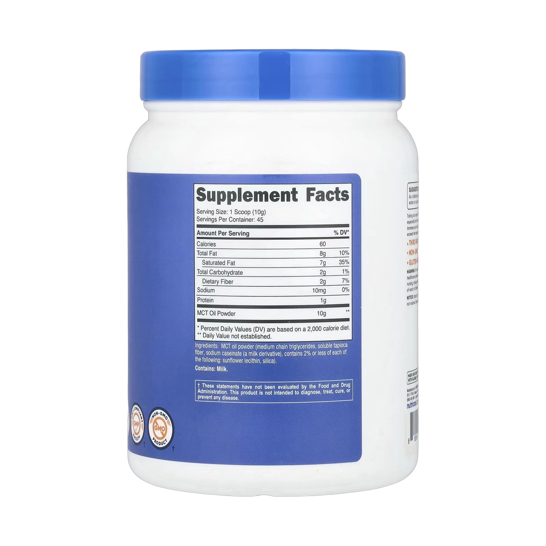 Nutricost, MCT Oil Powder, Unflavored, 16.2 oz, 454 g