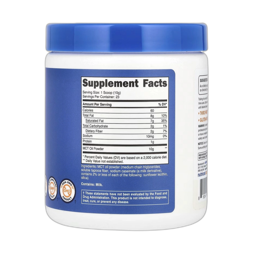 Nutricost, MCT Oil Powder, Unflavored, 8.1 oz, 227 g