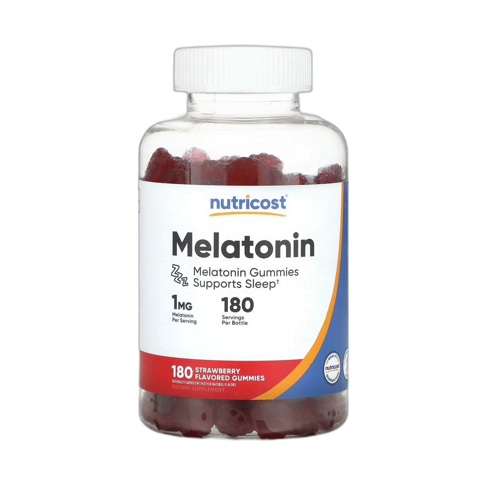 Nutricost, Melatonin, Strawberry, 1 mg, 180 Gummies