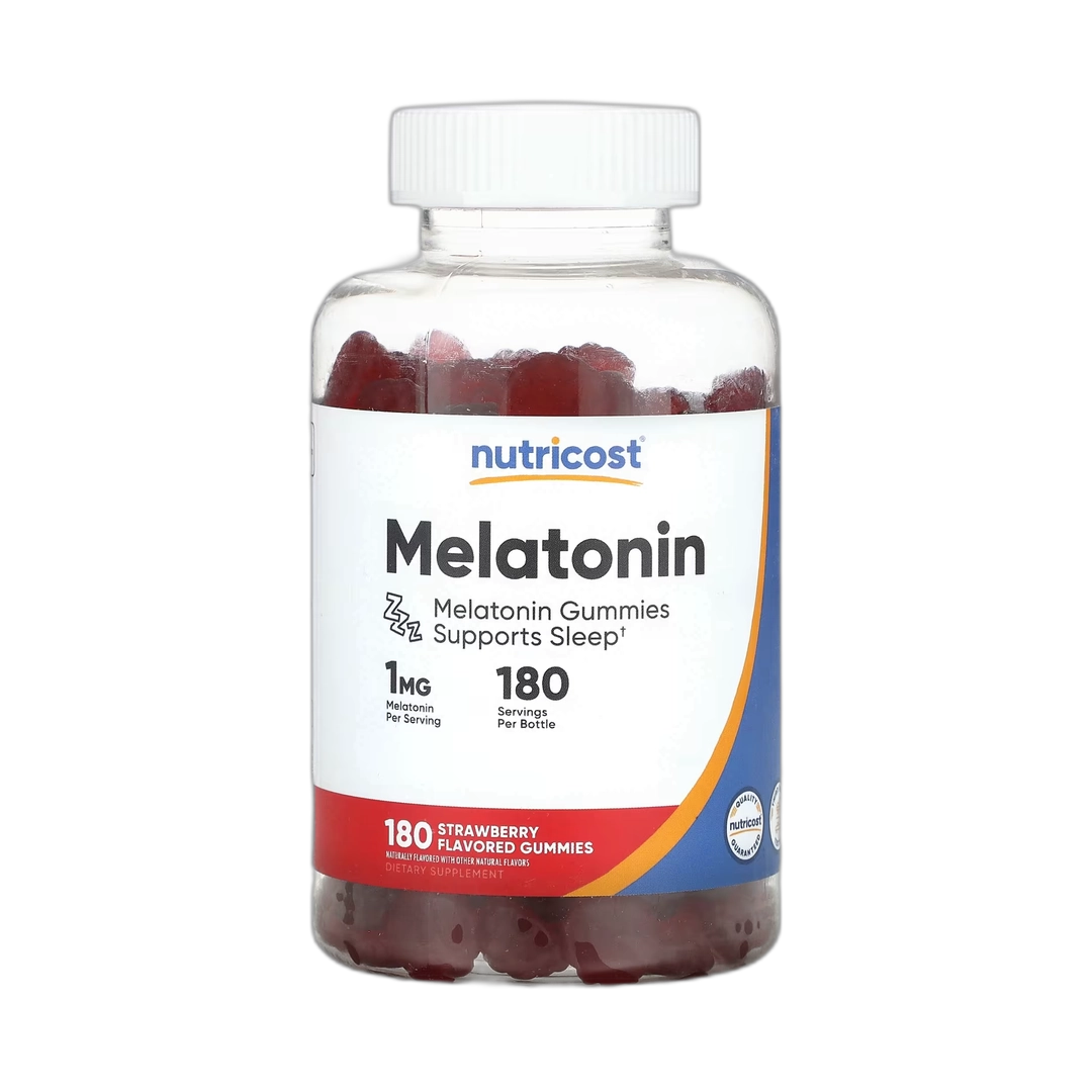 Nutricost, Melatonin, Strawberry, 1 mg, 180 Gummies