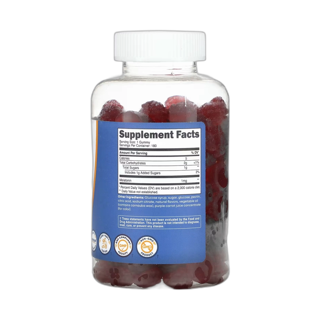 Nutricost, Melatonin, Strawberry, 1 mg, 180 Gummies