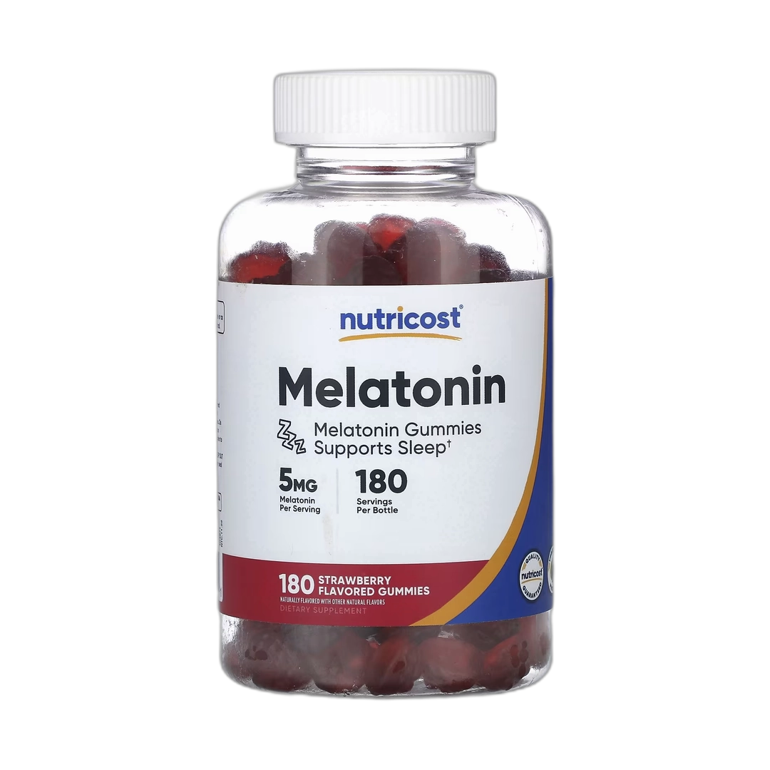 Nutricost, Melatonin, Strawberry, 5 mg, 180 Gummies