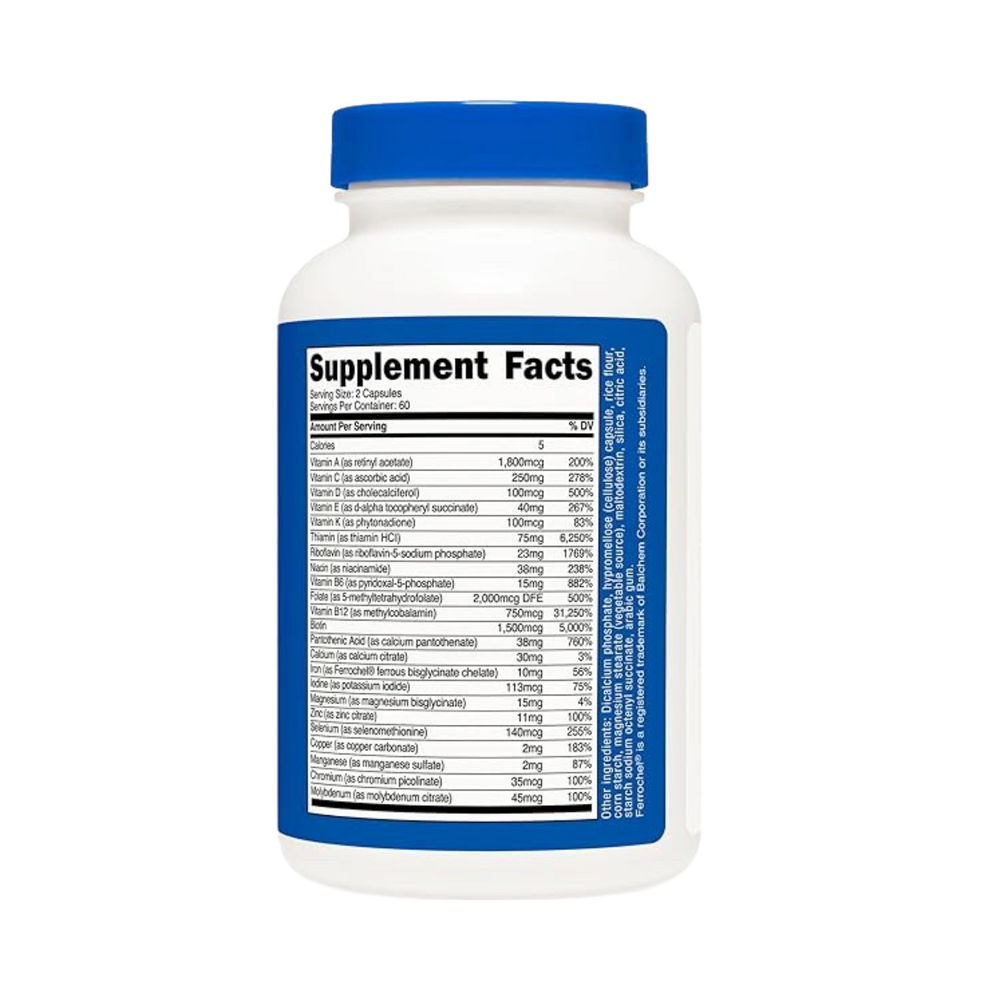 Nutricost Methylated Multivitamin 120 Capsules, 60 Servings