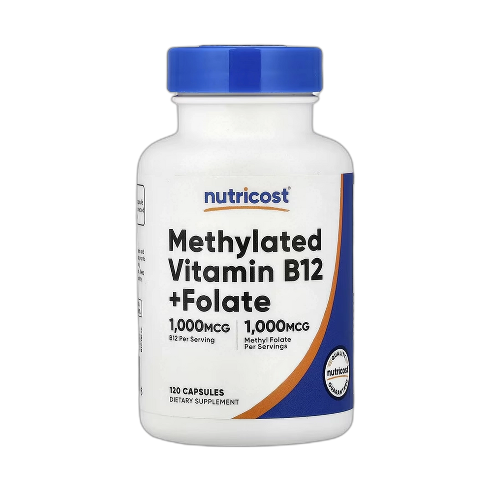 Nutricost, Methylated Vitamin B12 + Folate, 120 Capsules