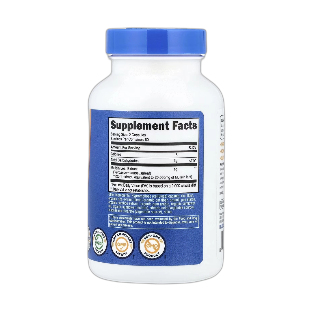 Nutricost, Mullein Leaf, 120 Capsules