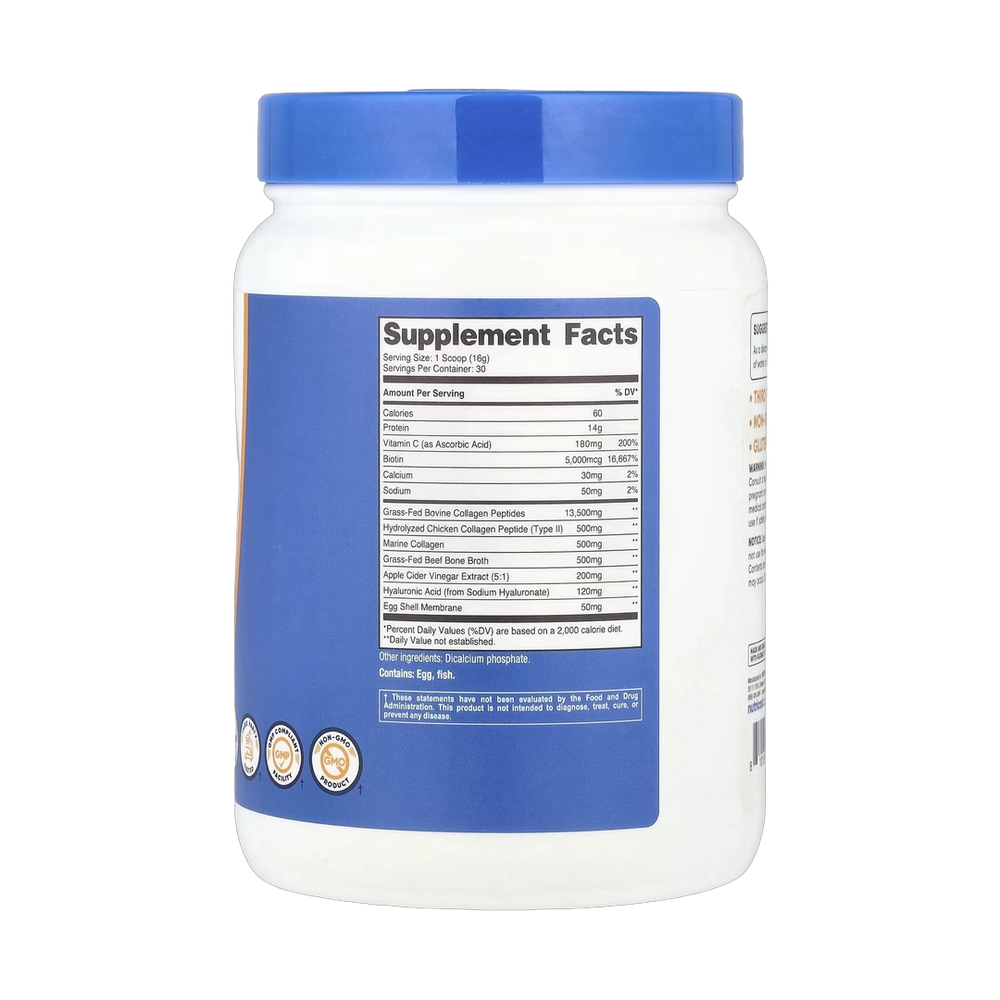 Nutricost, Multi Collagen Protein Complex, Unflavored, 1.1 lb, 486 g