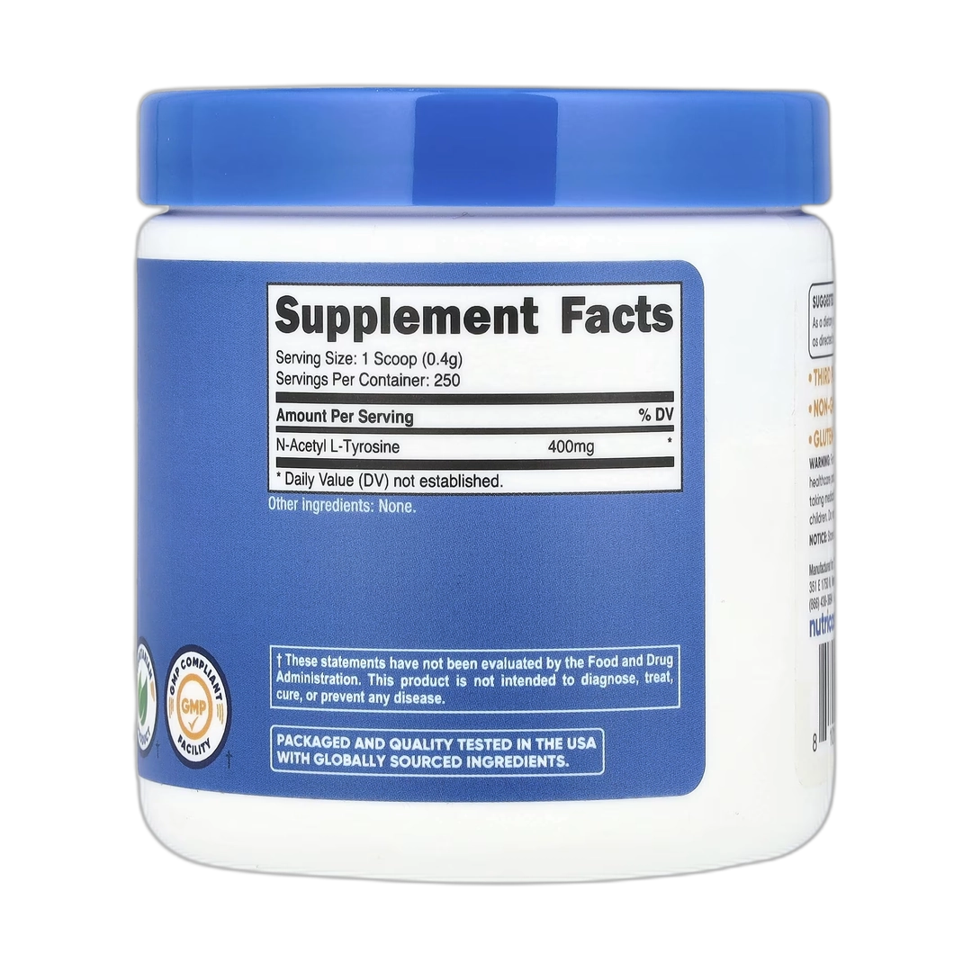 Nutricost, N-Acetyl L-Tyrosine, Unflavored, 3.6 oz, 100 g