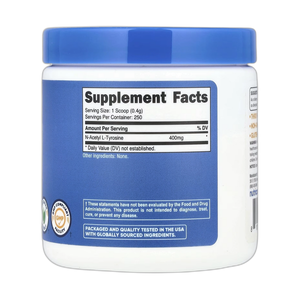 Nutricost, N-Acetyl L-Tyrosine, Unflavored, 3.6 oz, 100 g