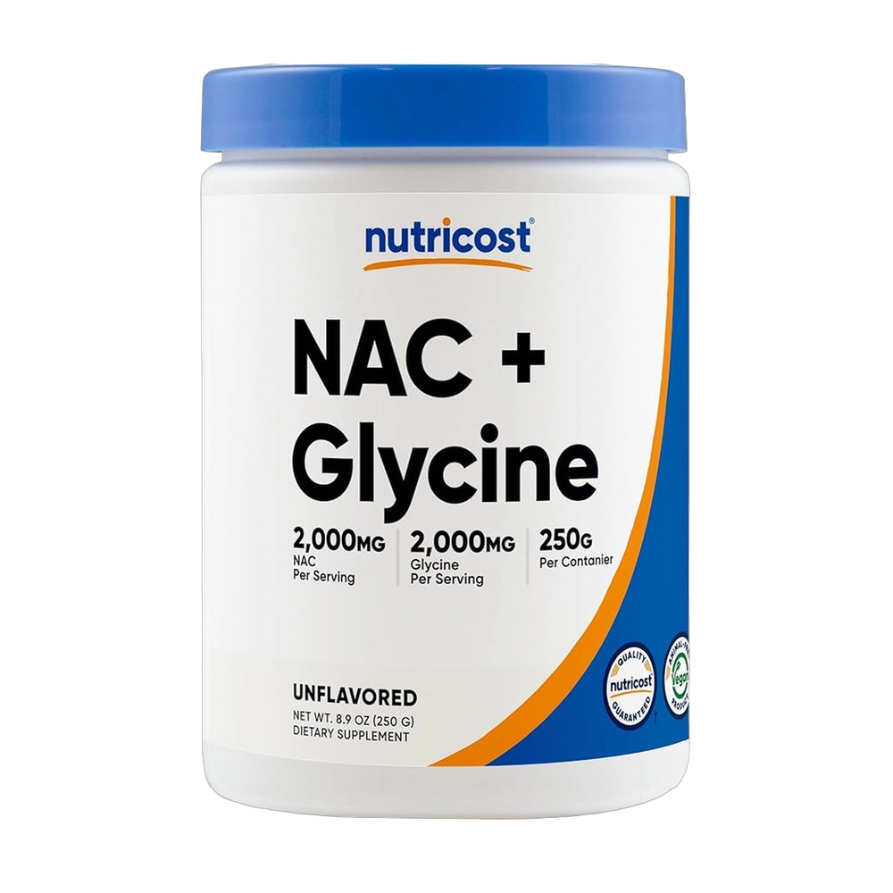 Nutricost, NAC + Glycine, 2,000 mg NAC, 2,000 mg Glycine, Unflavored, 8.9 oz, 250 g