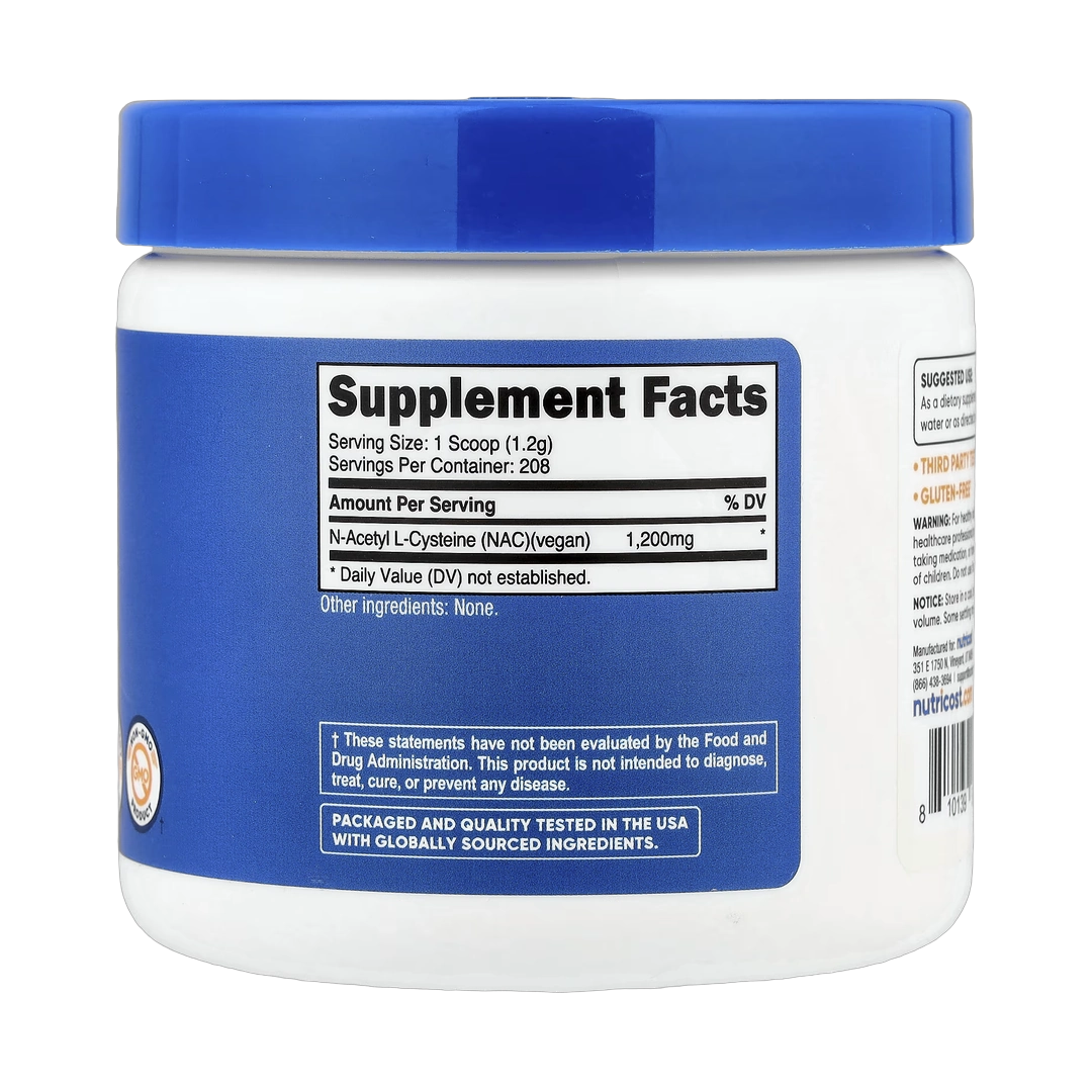 Nutricost, NAC, Unflavored , 8.9 oz, 250 g