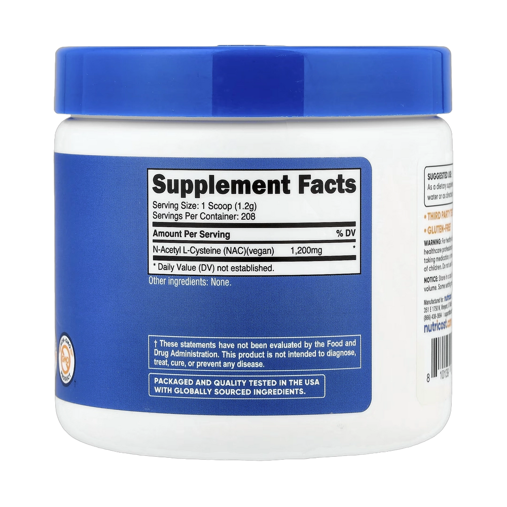 Nutricost, NAC, Unflavored , 8.9 oz, 250 g