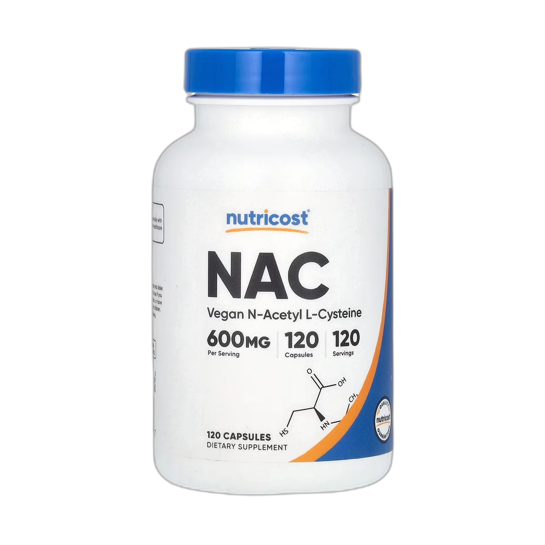 Nutricost, NAC, Vegan N-Acetyl L-Cysteine, 600 mg, 120 Capsules