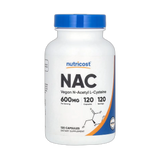 Nutricost, NAC, Vegan N-Acetyl L-Cysteine, 600 mg, 120 Capsules
