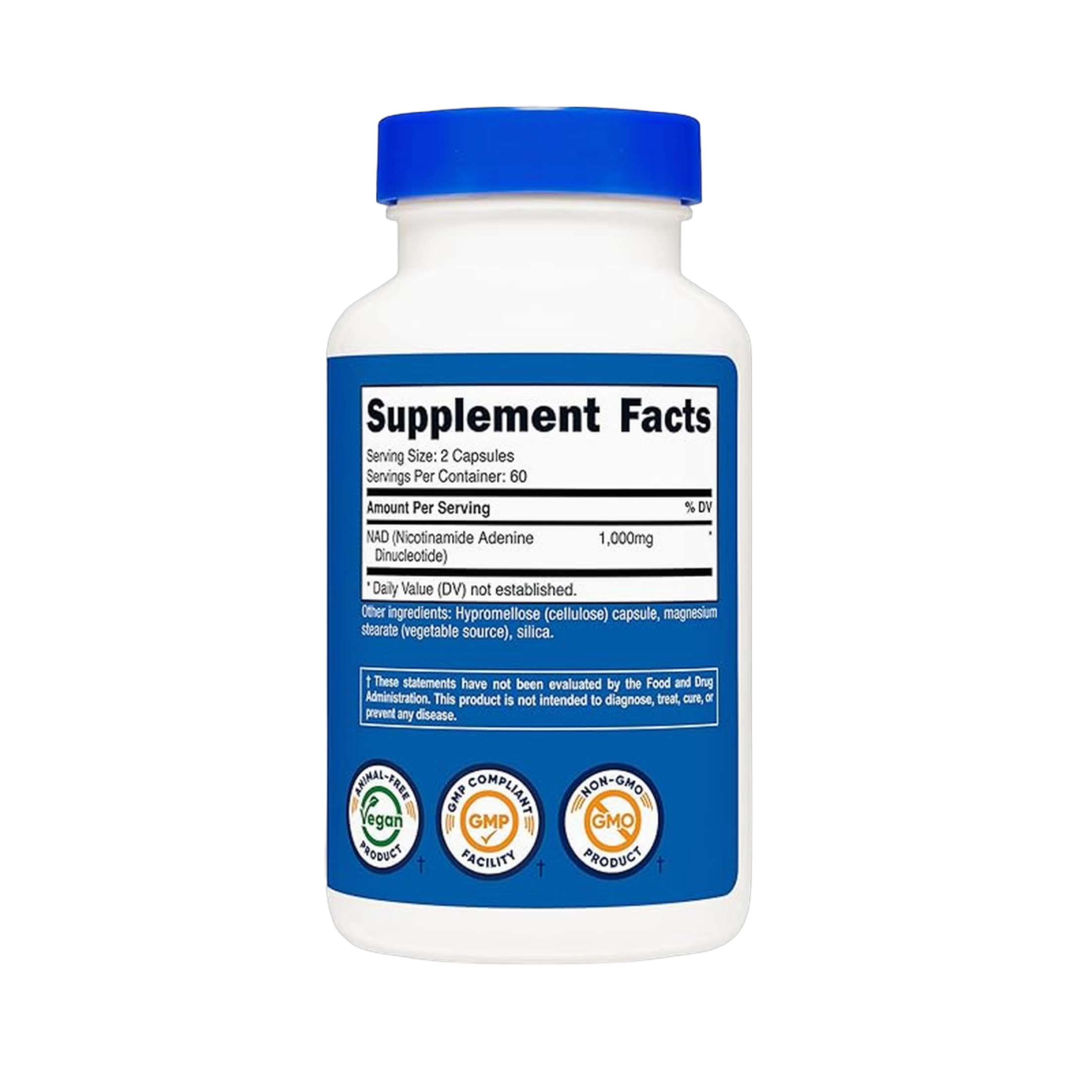 Nutricost, NAD+, Nicotinamide Adenine Dinucleotide, 1,000 mg, 120 Capsules