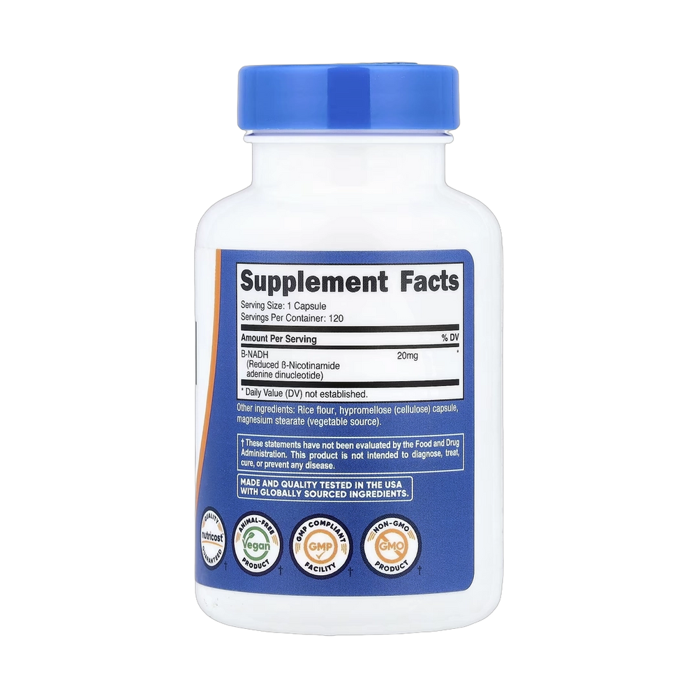 Nutricost, NADH, 20 mg, 120 Capsules