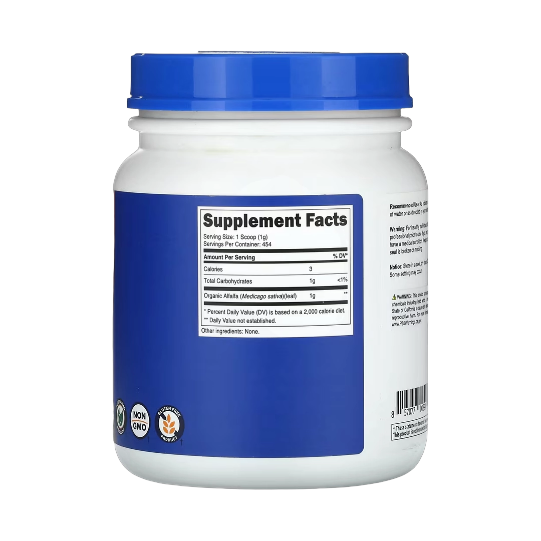 Nutricost, Organic Alfalfa Powder, Unflavored, 16 oz, 454 g