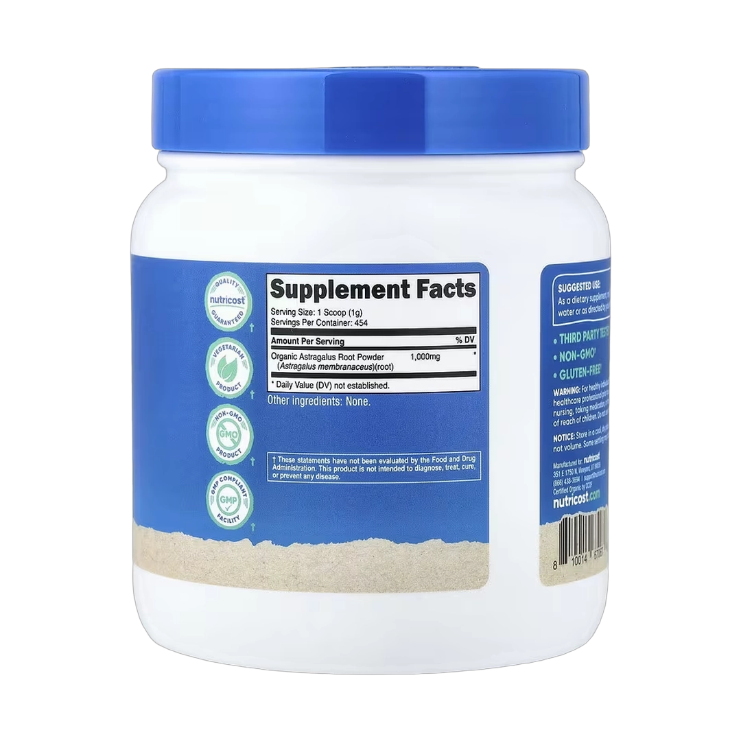 Nutricost, Organic Astragalus Root Powder, Unflavored, 16.2 oz, 454 g
