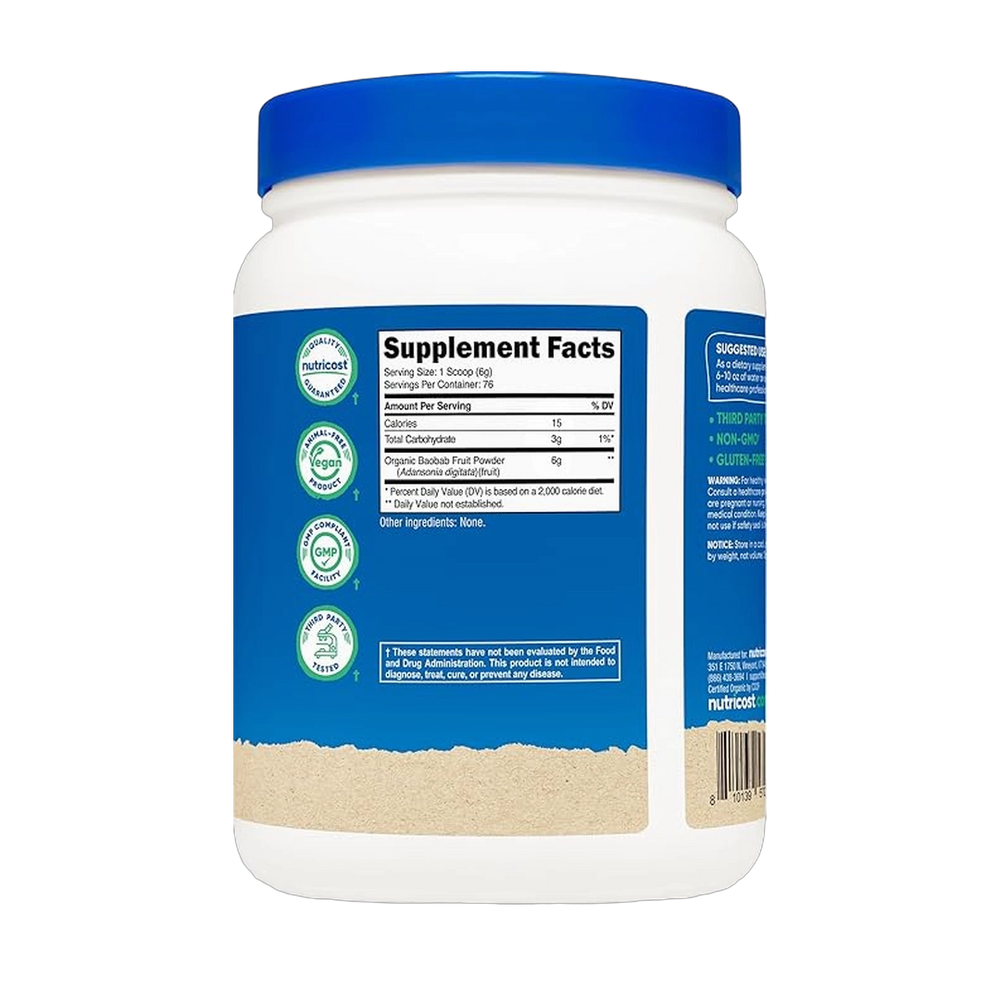 Nutricost, Organic Baobab Fruit Powder, Unflavored, 1 lb, 454 g