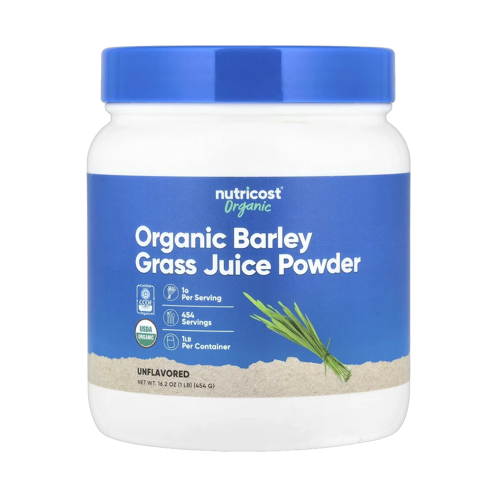 Nutricost, Organic Barley Grass Juice Powder, Unflavored, 16.2 oz, 454 g