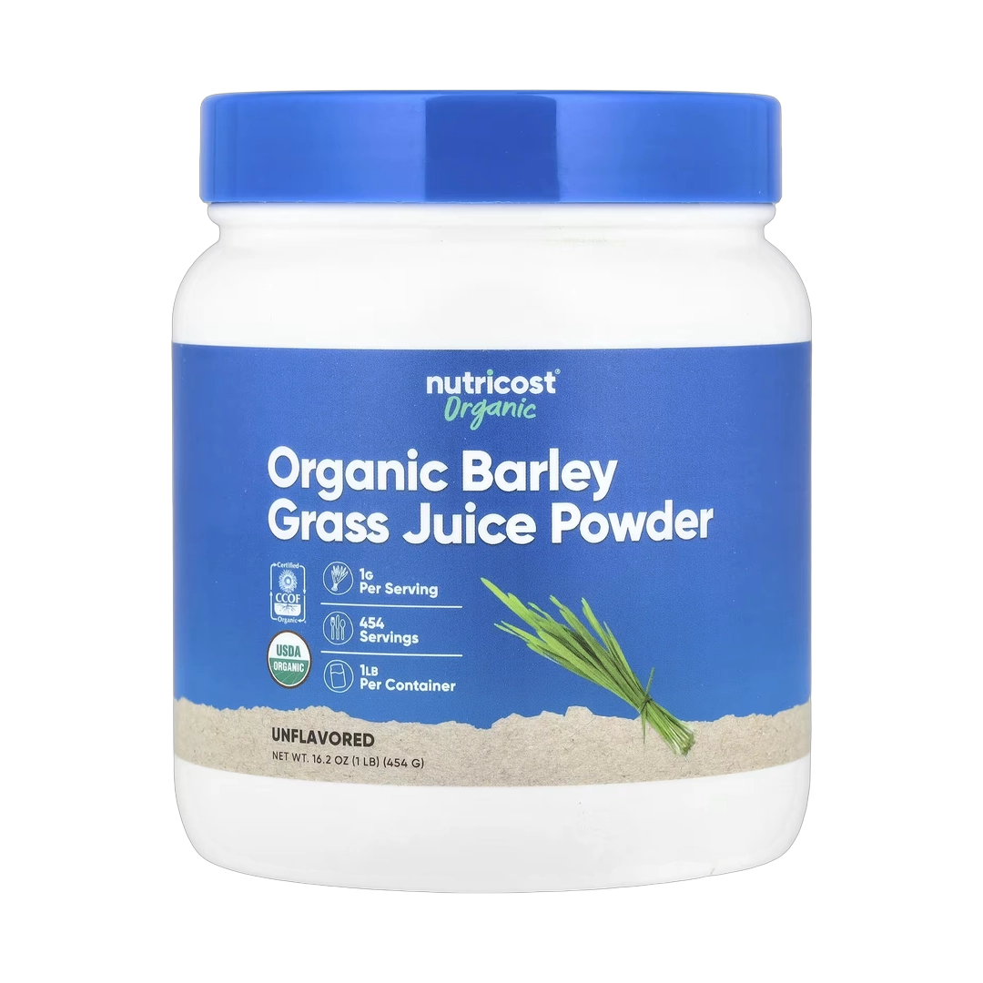 Nutricost, Organic Barley Grass Juice Powder, Unflavored, 16.2 oz, 454 g