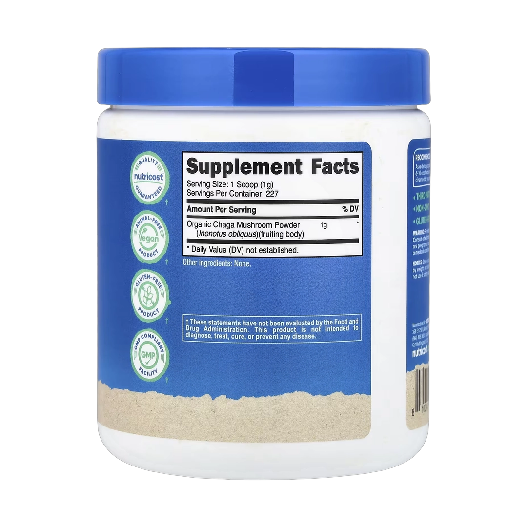 Nutricost, Organic Chaga Mushroom, Unflavored, 8.1 oz, 227 g