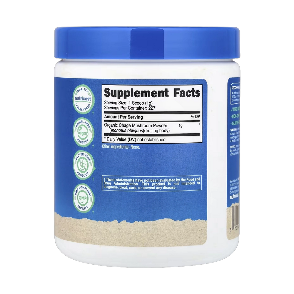 Nutricost, Organic Chaga Mushroom, Unflavored, 8.1 oz, 227 g