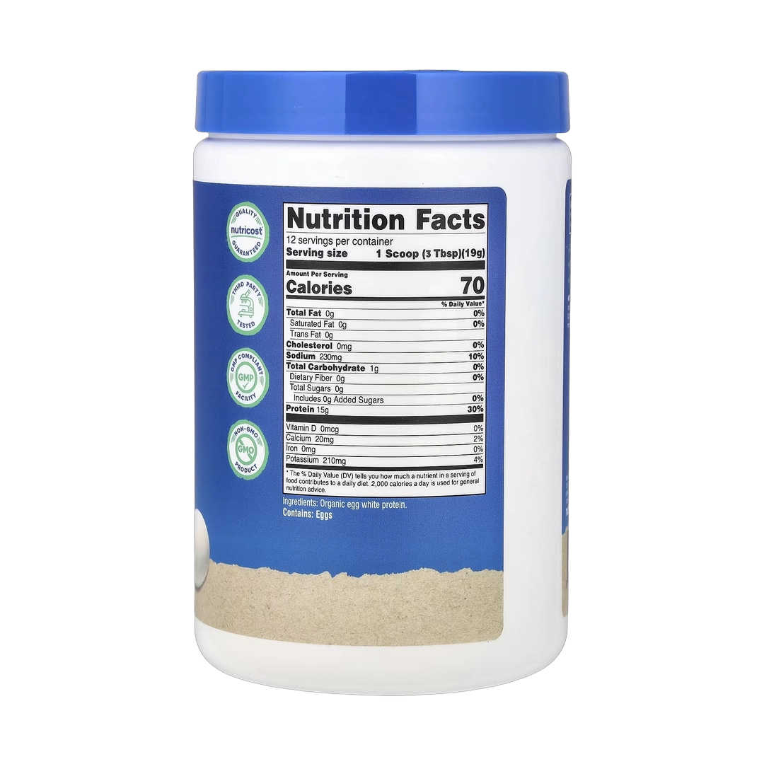 Nutricost, Organic Egg White Protein, Unflavored, 8.1 oz, 227 g