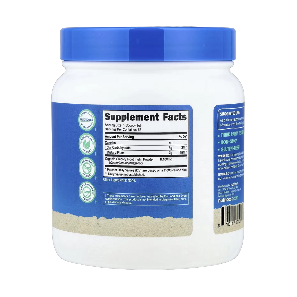 Nutricost, Organic Inulin Powder, Unflavored, 16.2 oz, 454 g