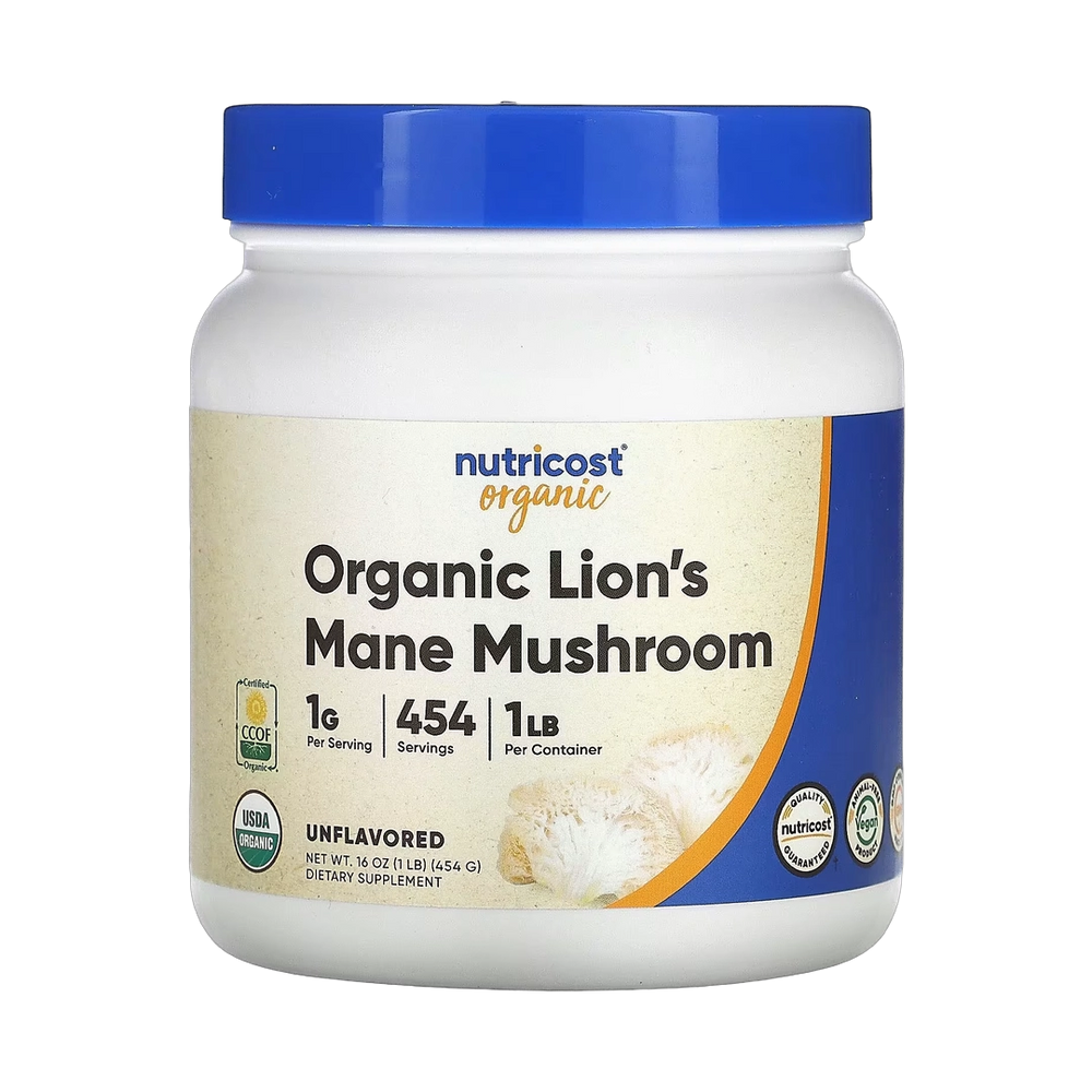 Nutricost, Organic Lion's Mane Mushroom, Unflavored, 1 lb, 454 g