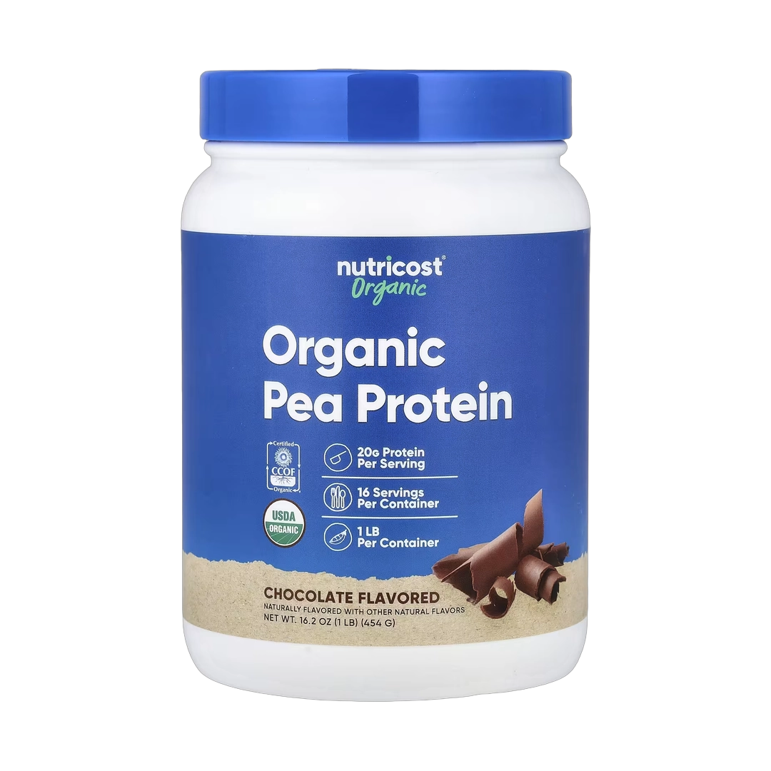 Nutricost, Organic Pea Protein, Chocolate, 1 lb, 454 g