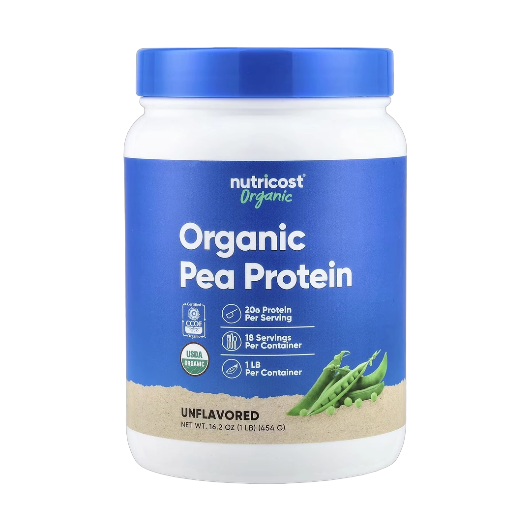 Nutricost, Organic Pea Protein, Unflavored, 1 lb, 454 g