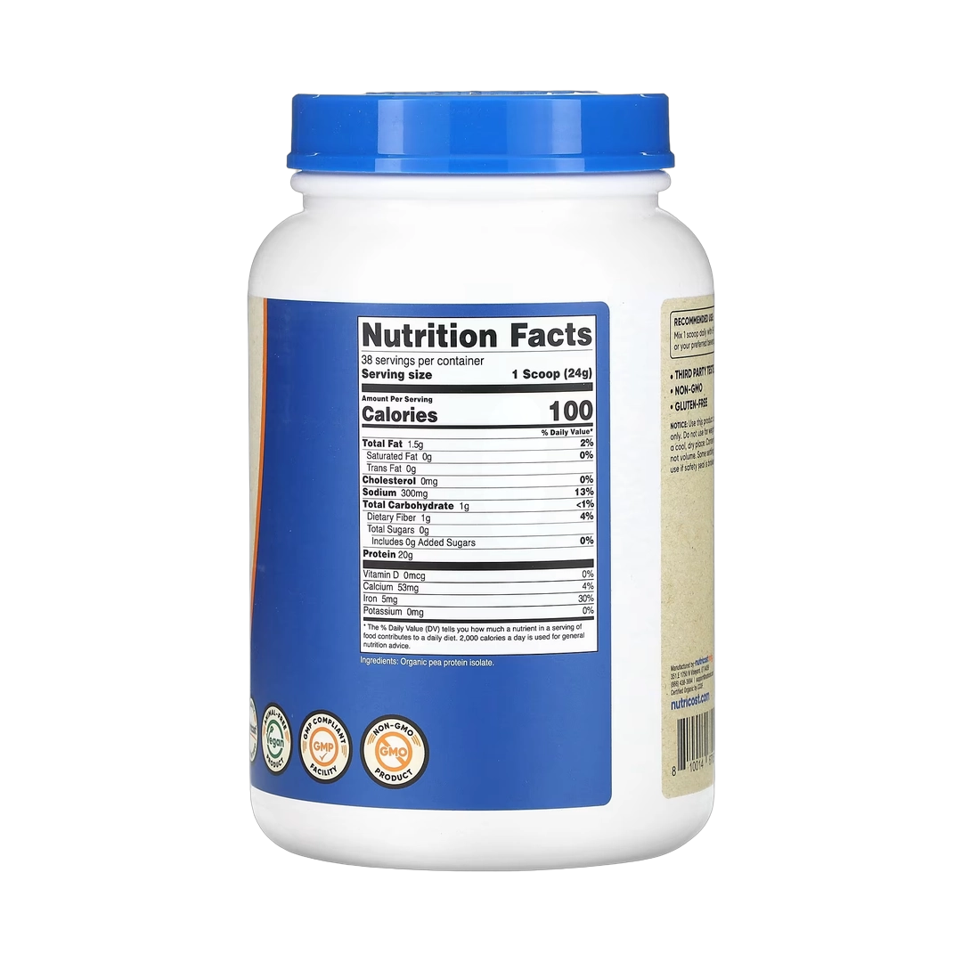 Nutricost, Organic Pea Protein, Unflavored, 2 lb, 907 g