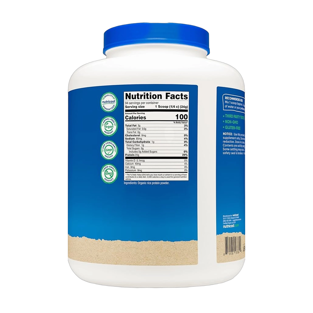 Nutricost, Organic, Rice Protein, 5 lb, 2,268 g