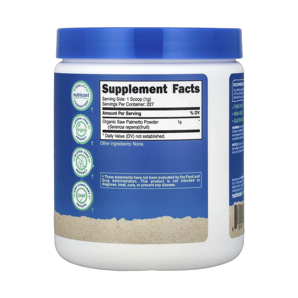 Nutricost, Organic Saw Palmetto, Unflavored, 8.1 oz, 227 g