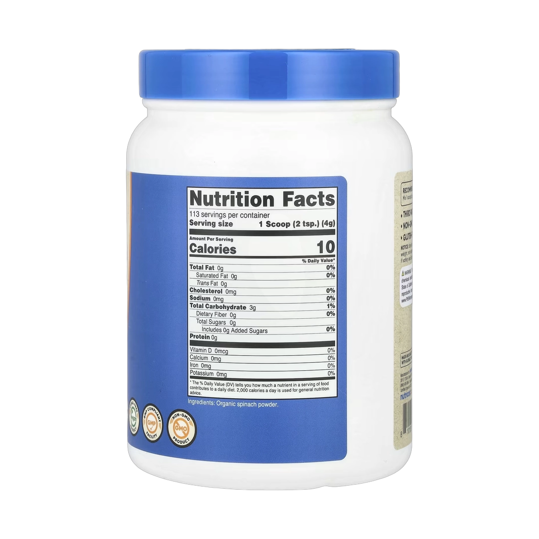 Nutricost, Organic Spinach Powder, Unflavored, 16.2 oz, 454 g