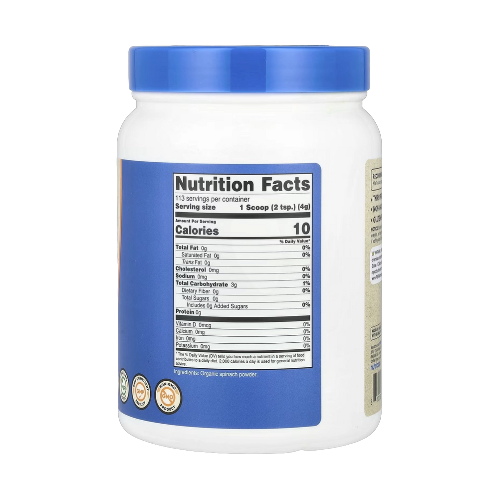 Nutricost, Organic Spinach Powder, Unflavored, 16.2 oz, 454 g