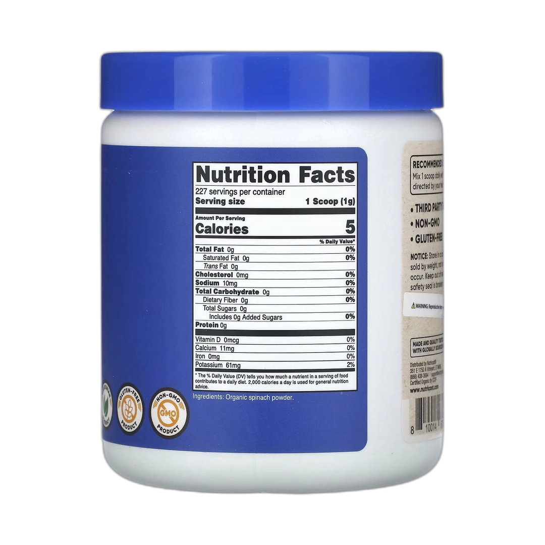 Nutricost, Organic Spinach Powder, Unflavored, 8 oz, 227 g