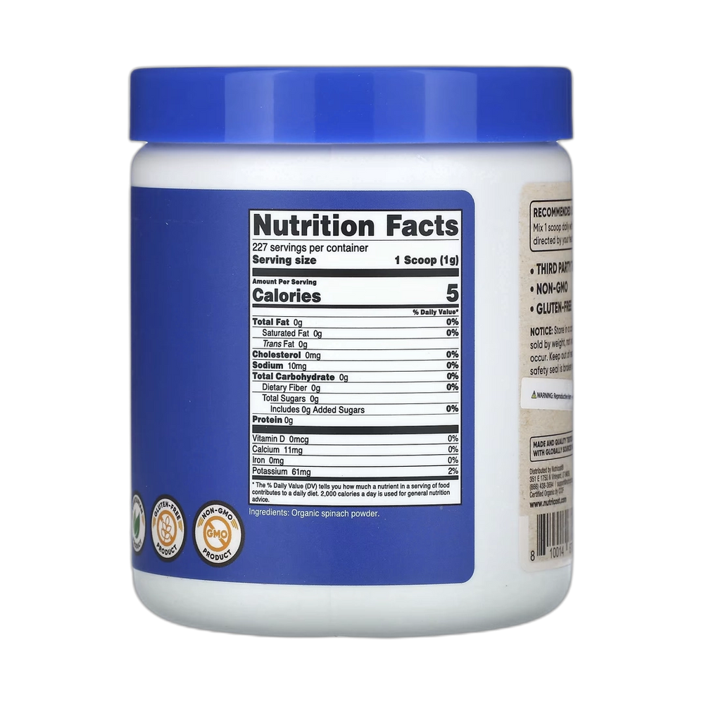 Nutricost, Organic Spinach Powder, Unflavored, 8 oz, 227 g