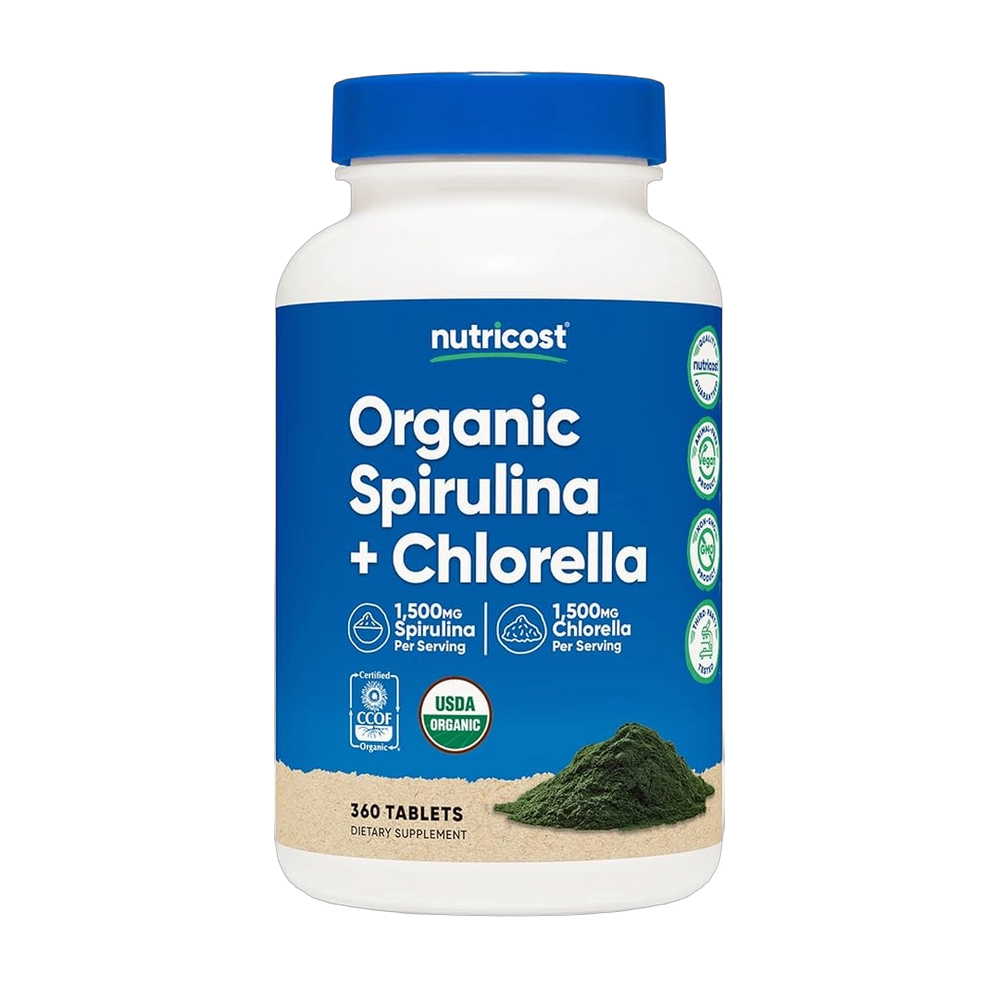Nutricost, Organic Spirulina + Chlorella, 3,000 mg, 360 Tablets