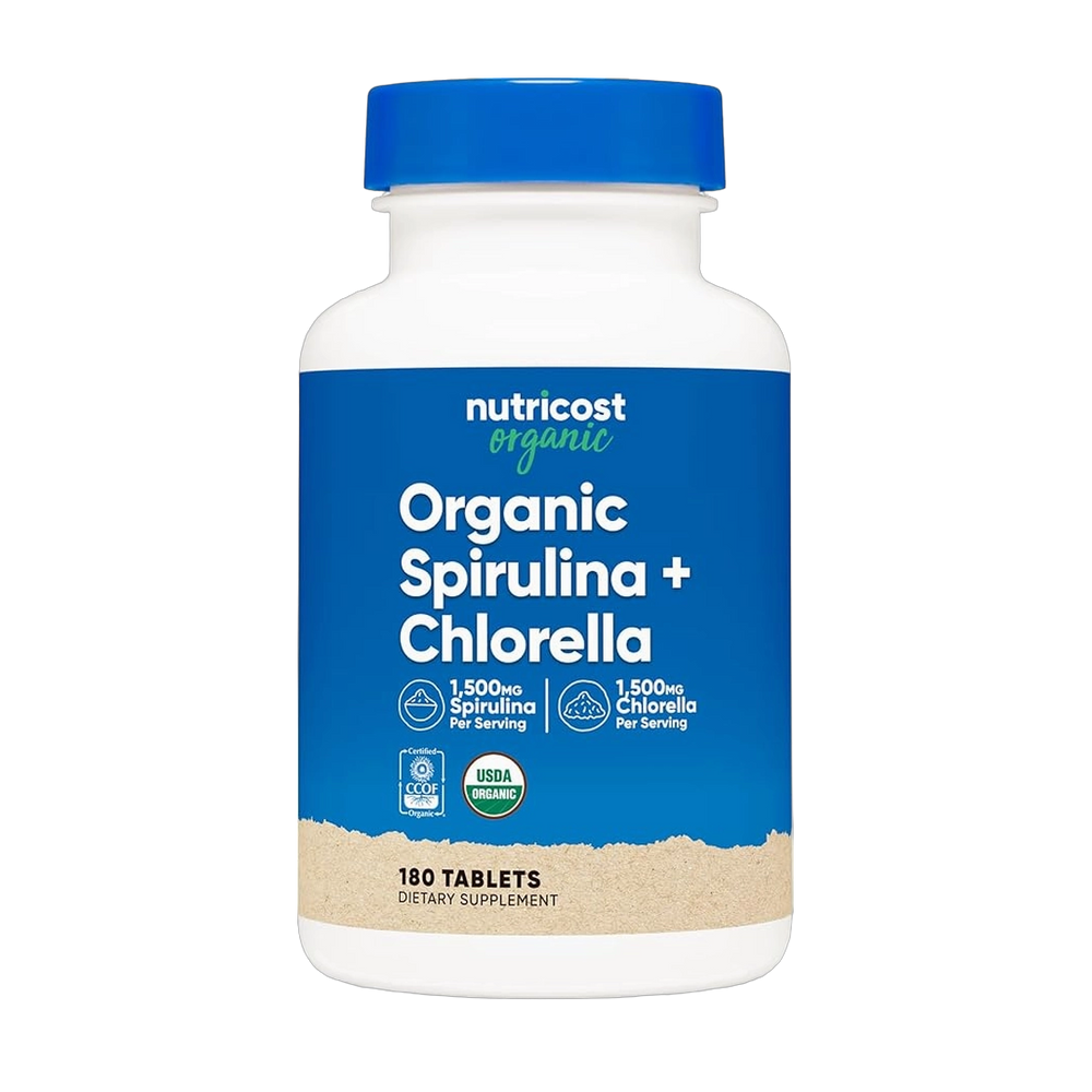 Nutricost Organic Spirulina + Chlorella (3,000mg) 180 Tablets