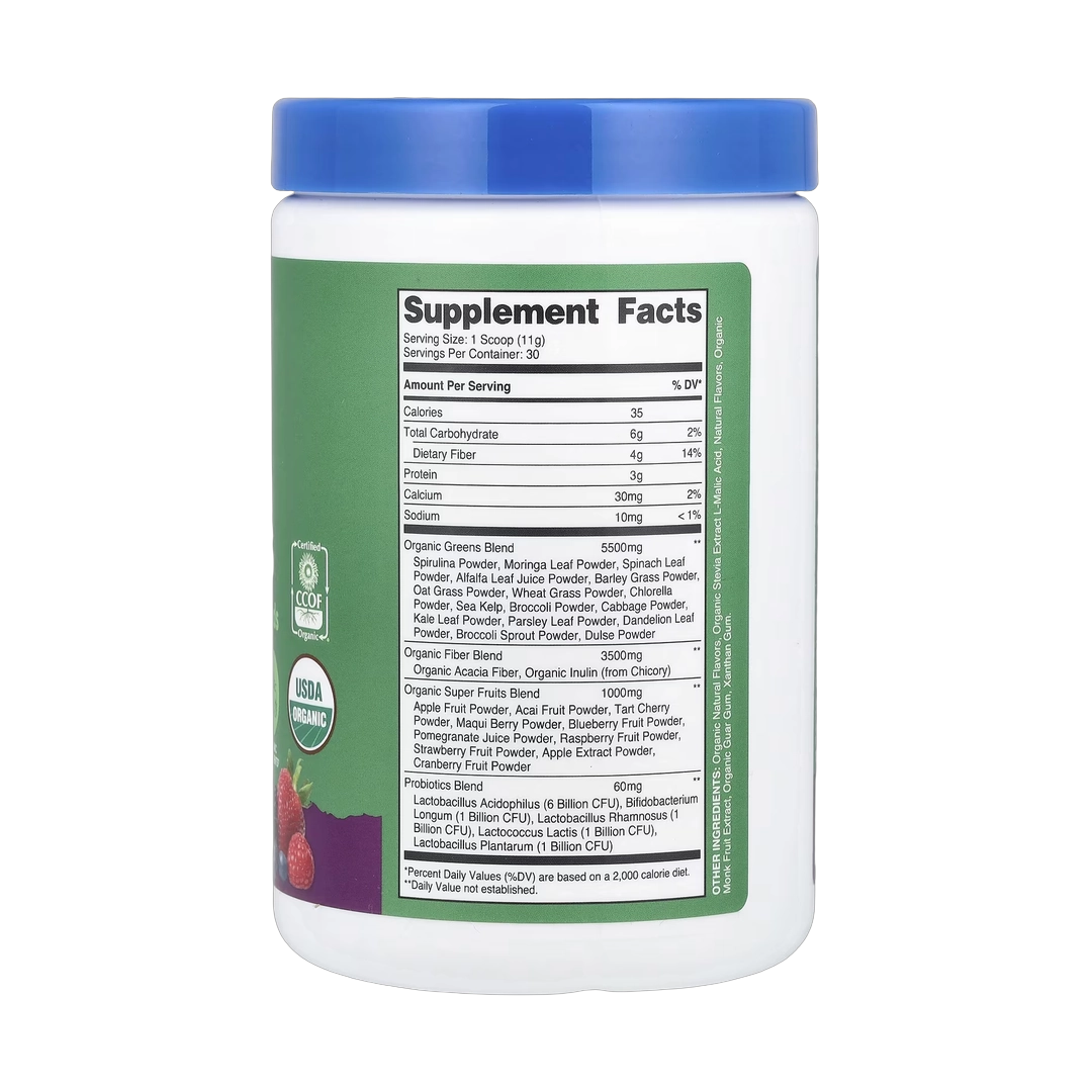 Nutricost, Organic Super Greens, Mixed Berry, 11.8 oz, 330 g