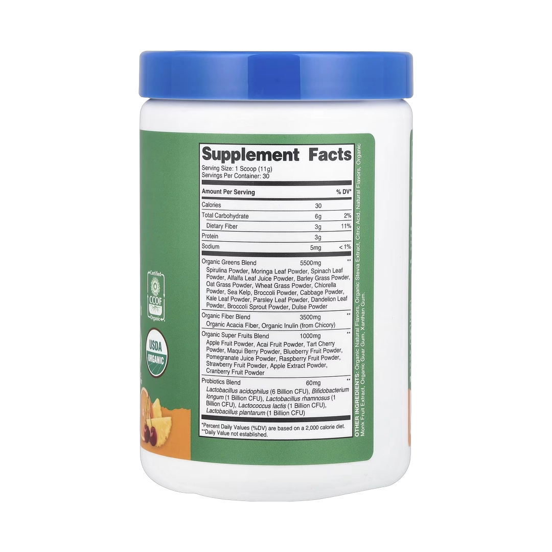 Nutricost, Organic Super Greens, Orange Sunrise, 12.2 oz (342 g)