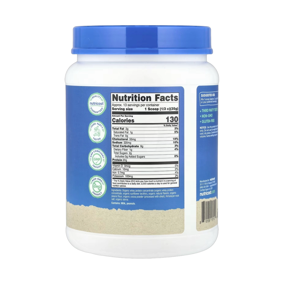 Nutricost, Organic Whey Protein, Chocolate PB, 1 lb, 454 g