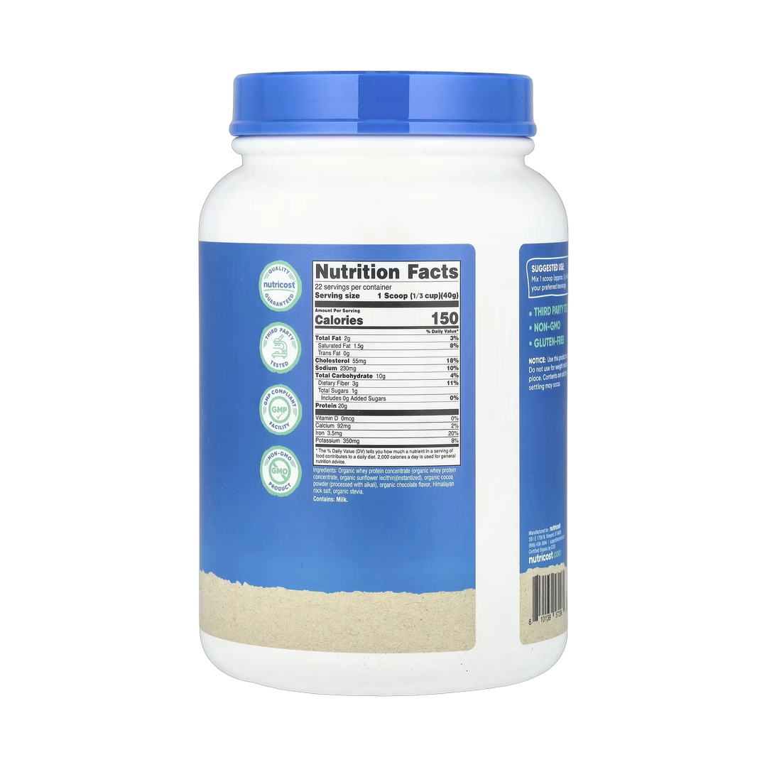 Nutricost, Organic Whey Protein, Double Chocolate, 2 lb, 907 g
