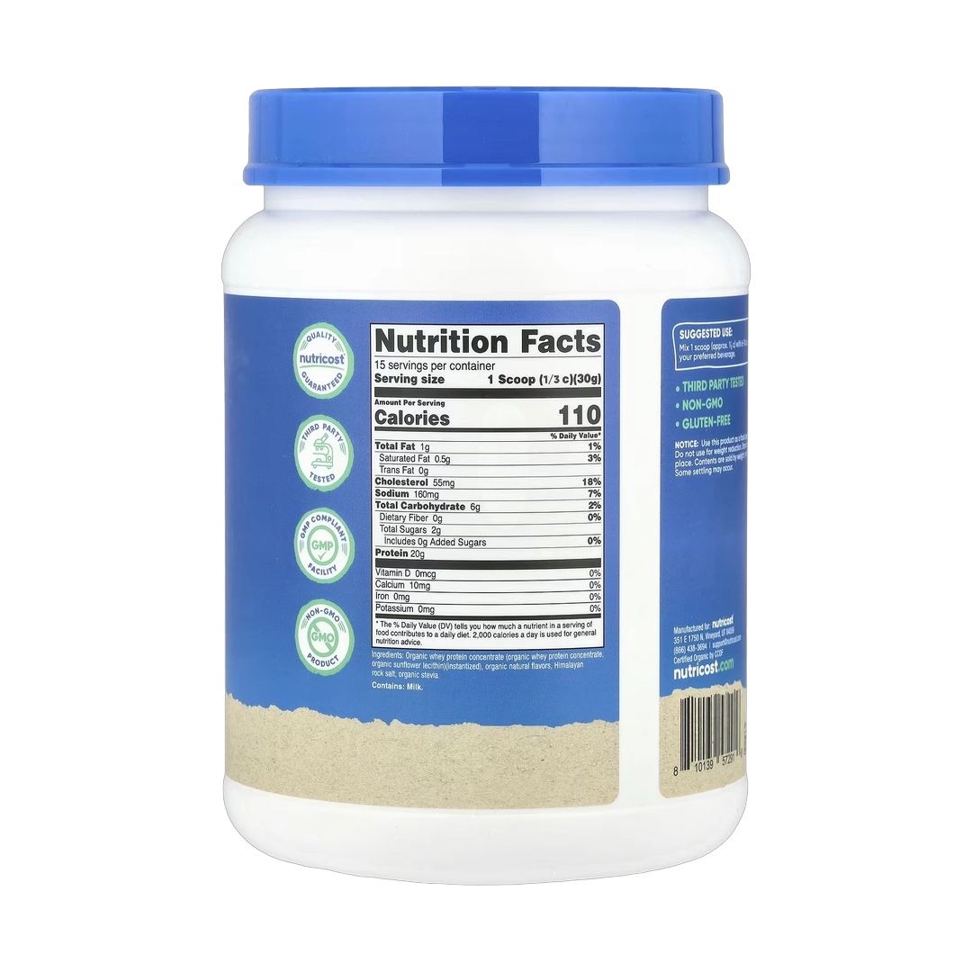 Nutricost, Organic Whey Protein, French Vanilla, 1 lb, 454 g